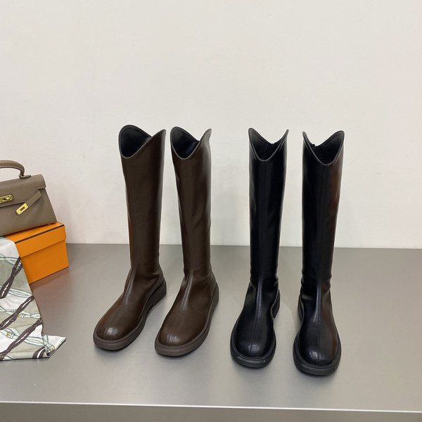 Uus mudel naiste nahast saapad musta ja pruuni värviga