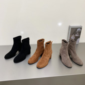 Öko velúrból készült tavaszi-őszi csizma sarokkal