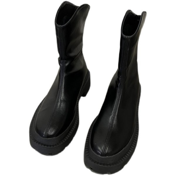 Alkalmi bőr női csizma cipzárral