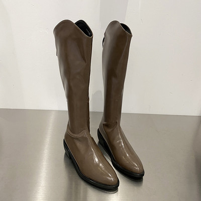 Naiste terava otsaga saapad ja tõmblukk