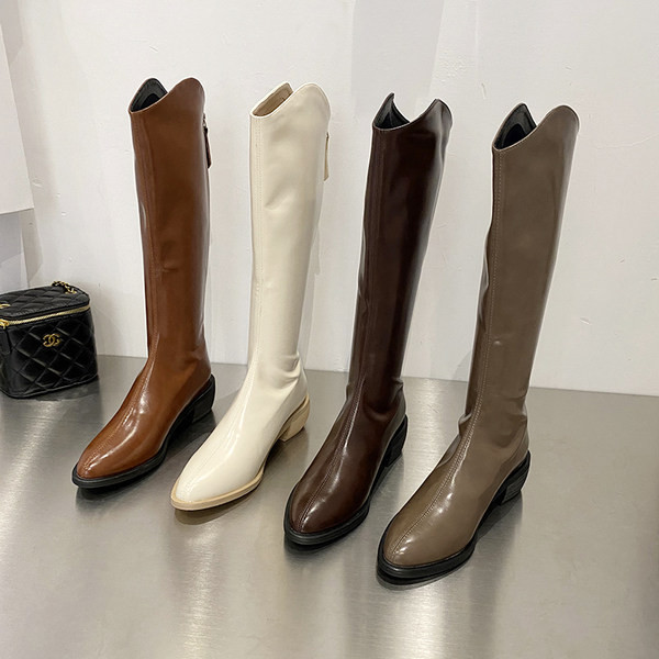 Naiste terava otsaga saapad ja tõmblukk