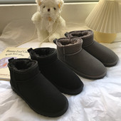 Sooja voodriga lastesaapad halli ja musta värviga