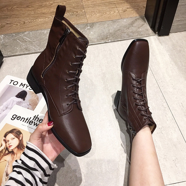 Uus mudel madala kandilise kontsaga naiste nahksaapad - must ja pruun