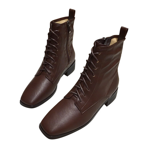 Uus mudel madala kandilise kontsaga naiste nahksaapad - must ja pruun