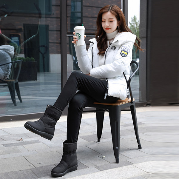 Női téli kötény és cipzár