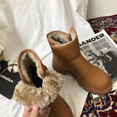 Sooja voodri ja lameda tallaga nahast saapad