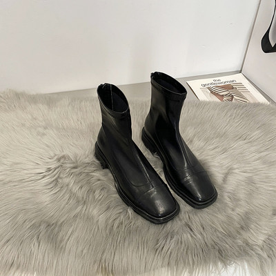 Bőr modern női csizma cipzárral két színben