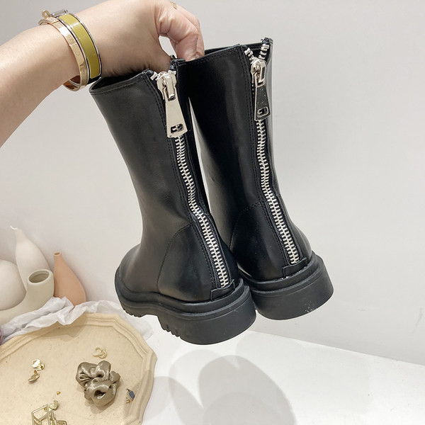 Naiste vabaaja kolmes värvitoonis kunstnahast saapad