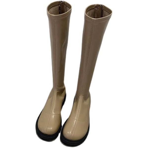 Naiste põlvikud saapad, puhtast ökonahast mudel