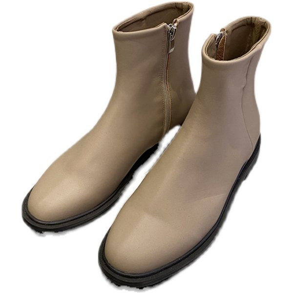 Kahes värvitoonis küljetõmblukuga naiste nahast saapad