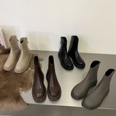 Lihtne mudel tõmblukuga ökonahast naiste saapad