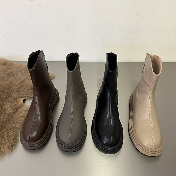 Lihtne mudel tõmblukuga ökonahast naiste saapad