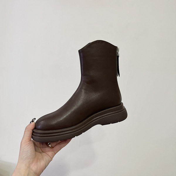 Lihtne mudel tõmblukuga ökonahast naiste saapad