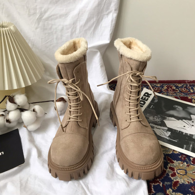 Kahes värvitoonis sooja voodriga naiste talvesaapad