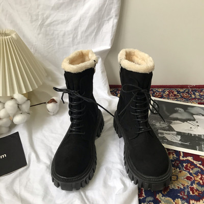 Kahes värvitoonis sooja voodriga naiste talvesaapad