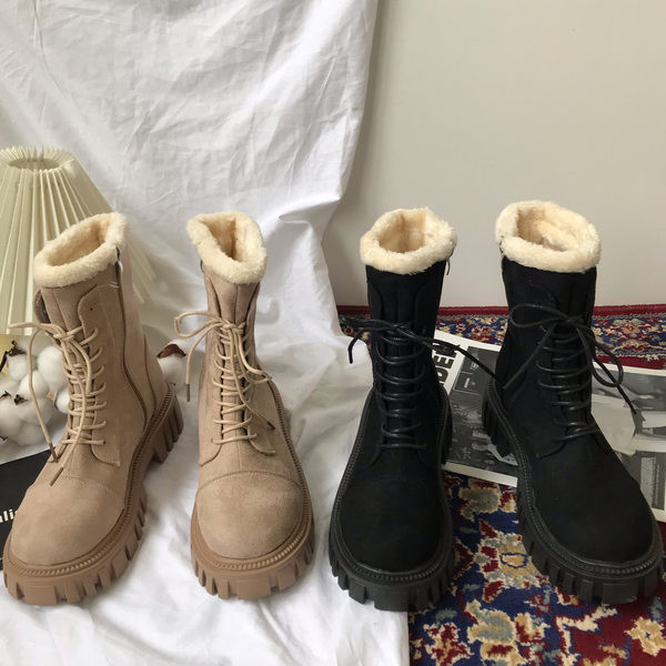 Kahes värvitoonis sooja voodriga naiste talvesaapad