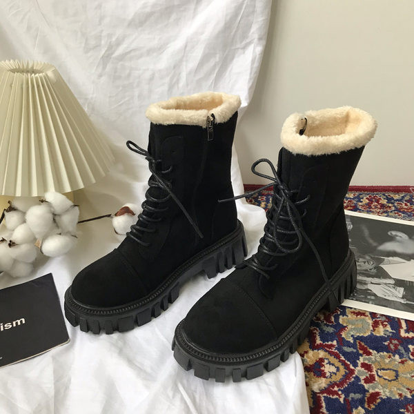 Kahes värvitoonis sooja voodriga naiste talvesaapad