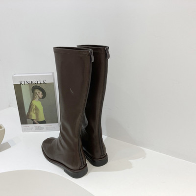 Cipzáras női bőrcsizma három színben