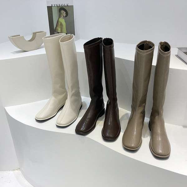 Cipzáras női bőrcsizma három színben