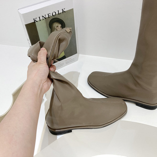 Cipzáras női bőrcsizma három színben