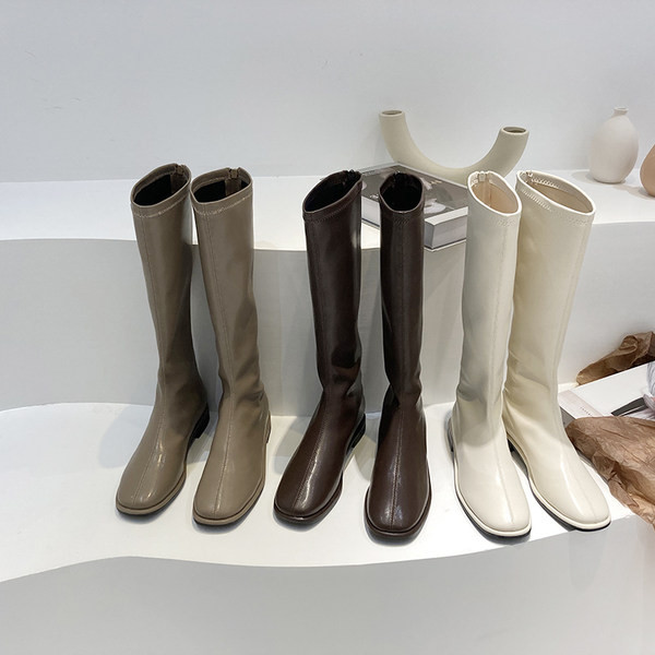 Cipzáras női bőrcsizma három színben