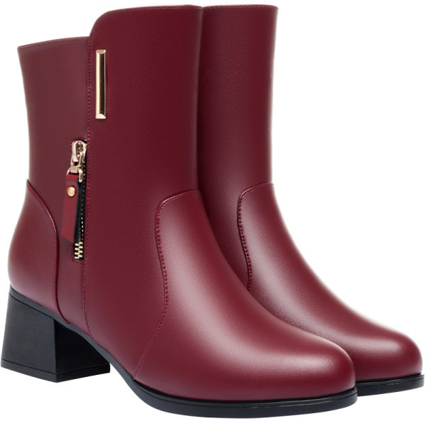 Naiste nahast saapad 5 cm paksuse kontsaga