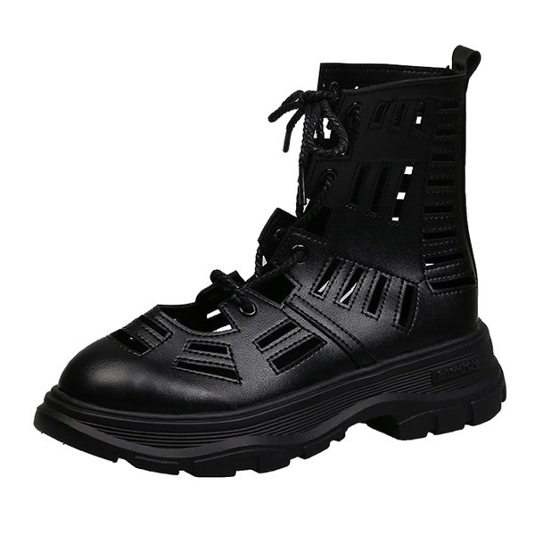 Naiste beeži ja musta paeltega nahast saapad