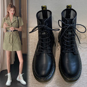 Дамски кожени боти с връзки