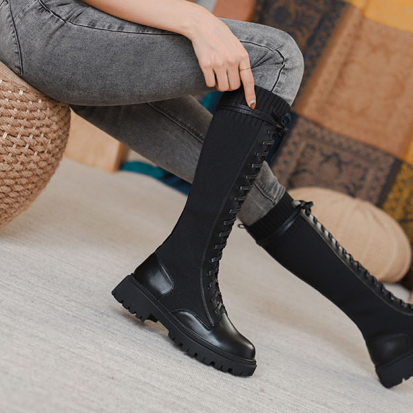 Uus mudel kahes värvitoonis paeltega naiste saapad