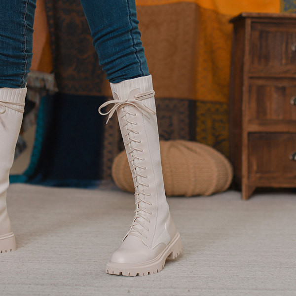 Uus mudel kahes värvitoonis paeltega naiste saapad