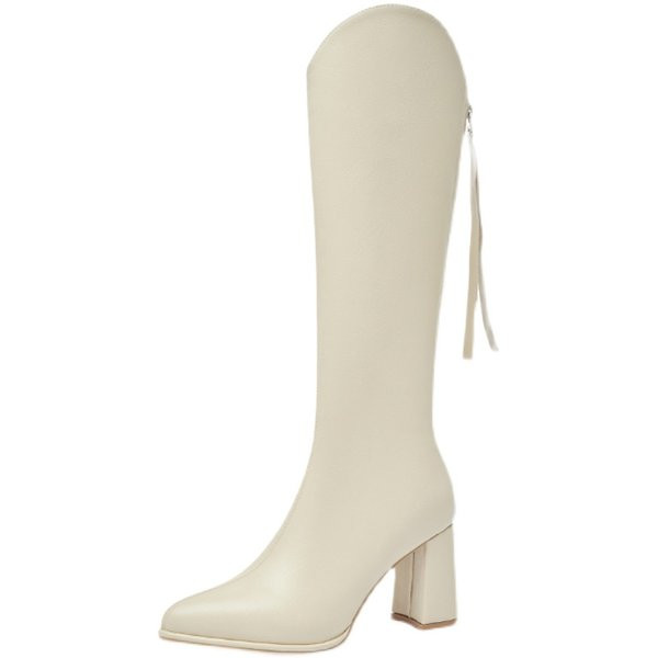 Tõmbluku ja paksu kandilise kontsaga naiste saapad